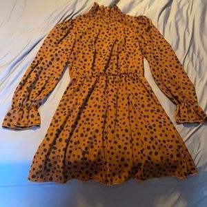 High neck, lightweight dress.